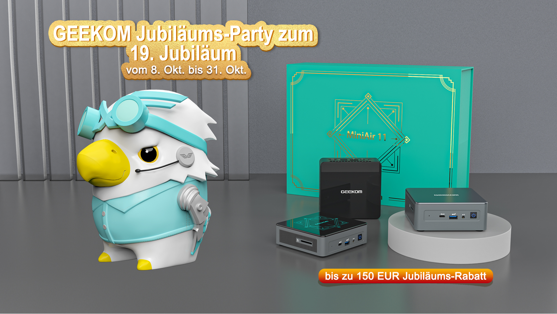 GEEKOM Jubiläums-Party zum 19. Jubiläum