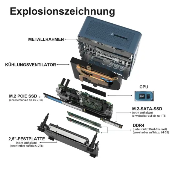 GEEKOM MINI IT12 Explosionszeichnung (1)