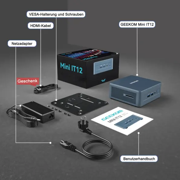 GEEKOM Mini IT12 Liste der Pakete (1)