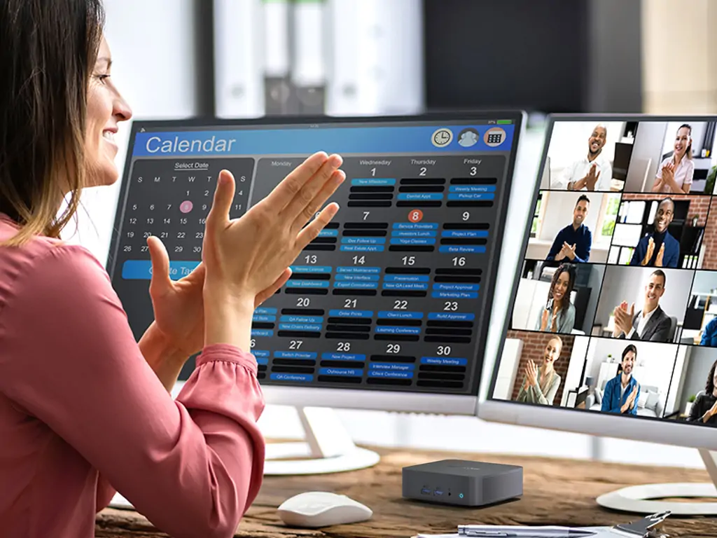 Mini-PC für Videokonferenzen  mit Multi-Monitor-Unterstützung