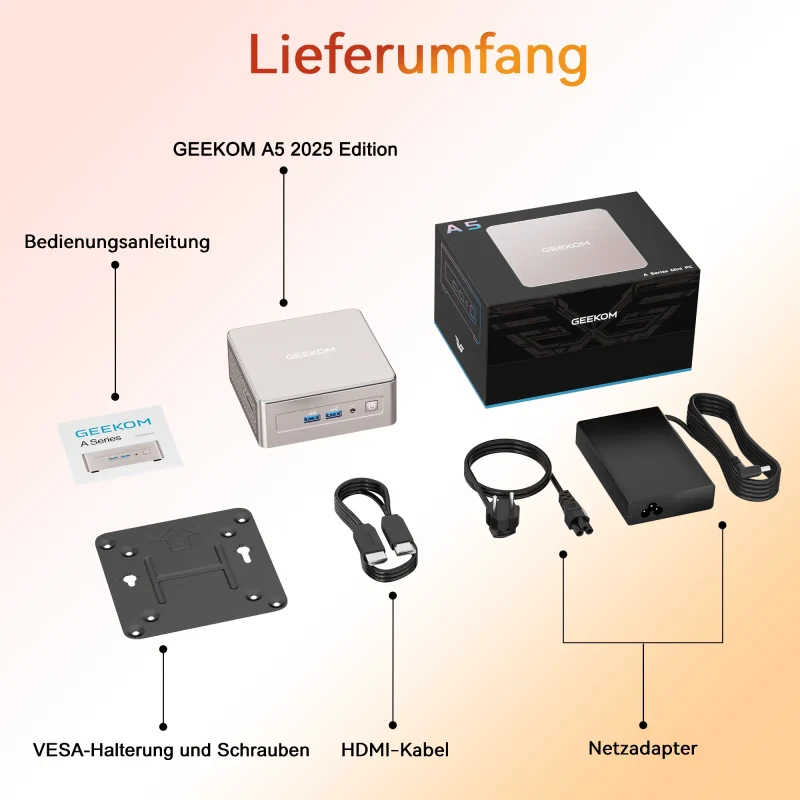 Geekom A5 2025 Edition: Lieferumfang