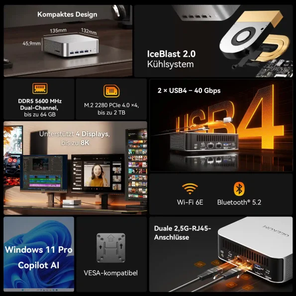 Die 11 besten Mini-PCs im Vergleich: Kurze Produktvorstellung des GEEKOM A8 Max Mini PC