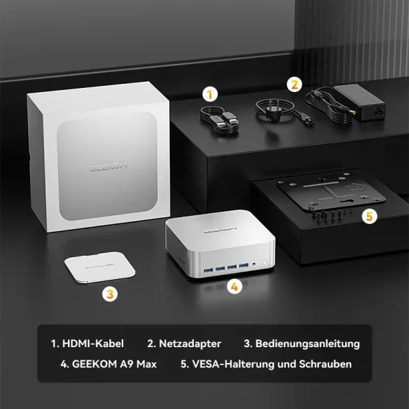 Geekom A9 Mini-PC Verpackungsinhalt