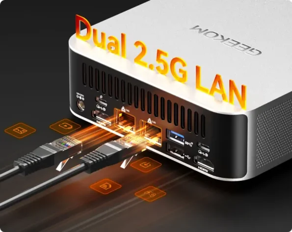 GEEKOM A9 Max Mini PC mit RJ45 Kabel
