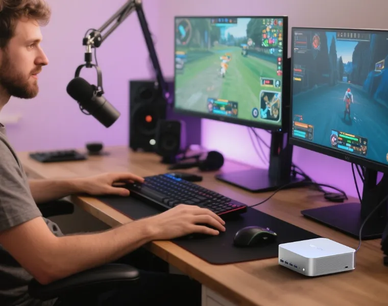 Der Mann spielte ein Spiel und genoss ein nahezu verzögerungsfreies Spielerlebnis.