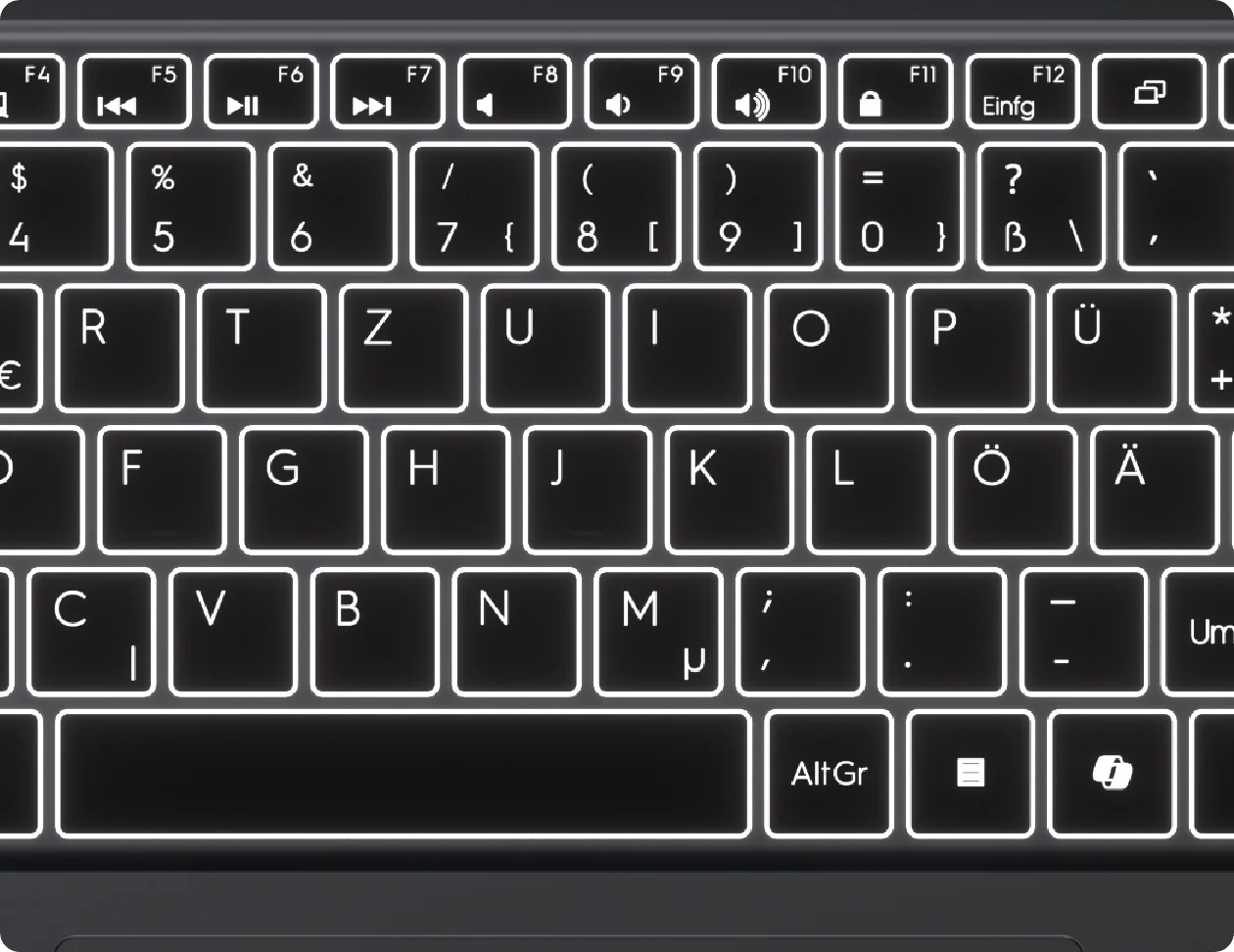 Das GeekBook X16 Pro bietet eine beleuchtete Tastatur.