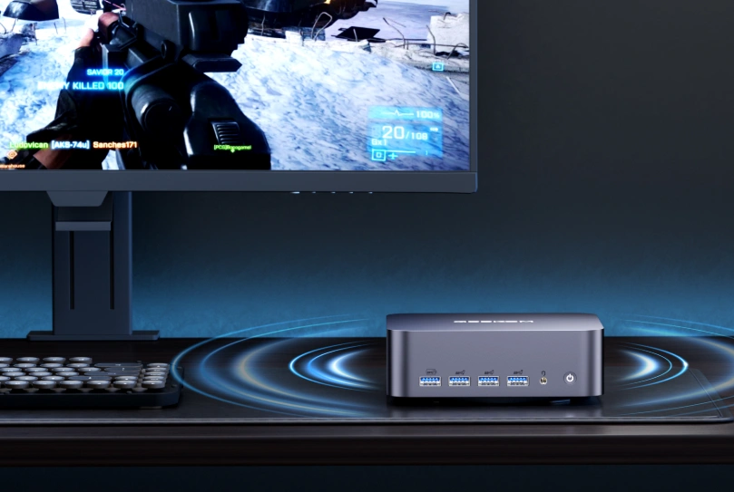 Der GT2 Mega Mini PC dient als Mini PC Windows 11, der sich für Spiele und andere interaktive Anwendungen eignet.