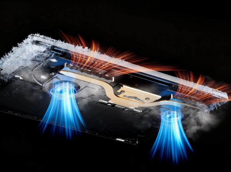 IceBlade-Kühlung mit Dual-Lüftern und präzisen Heatpipes.