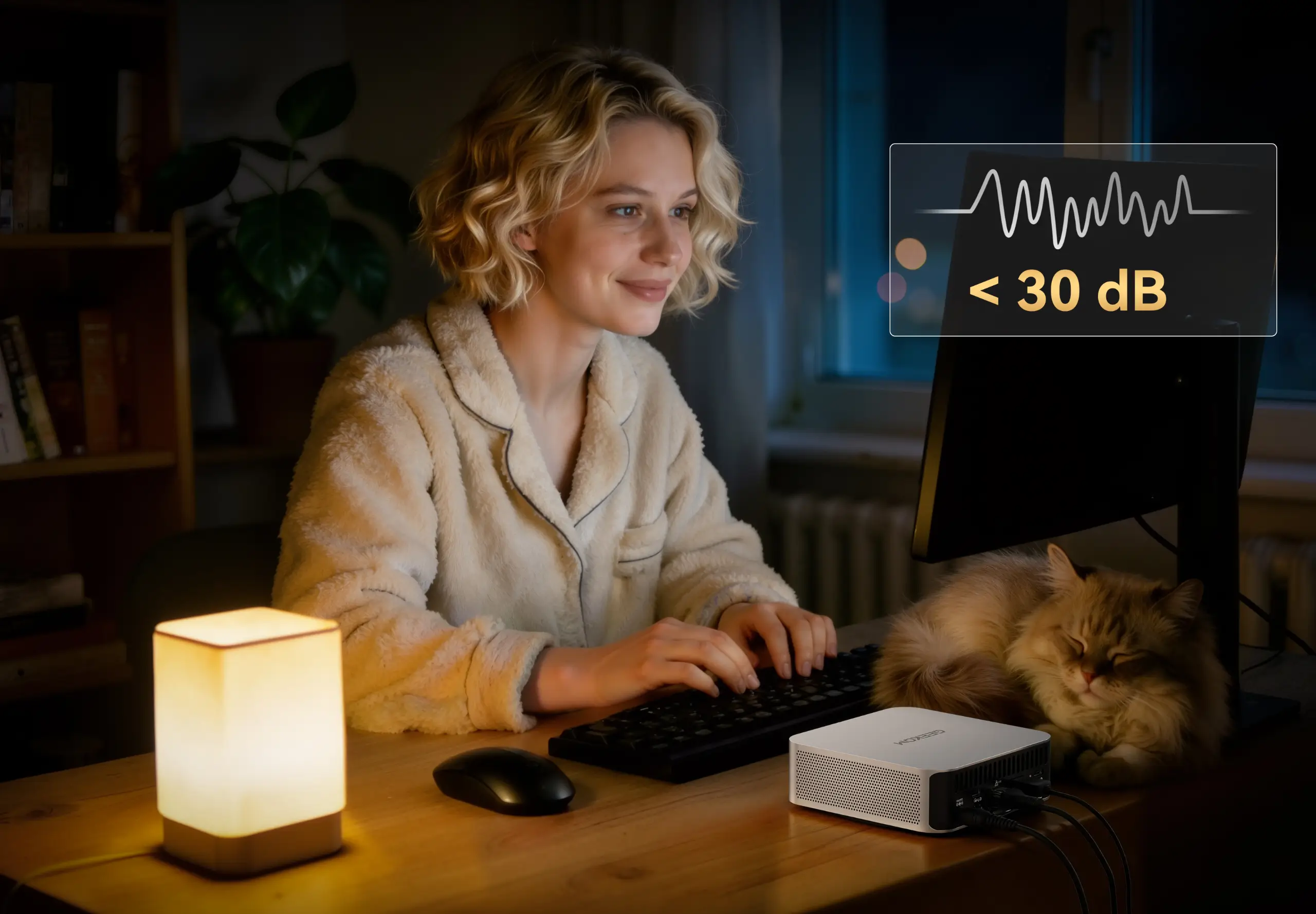 Der Geräuschpegel liegt unter 30 dB – für nahezu bibliotheksleisen Betrieb.