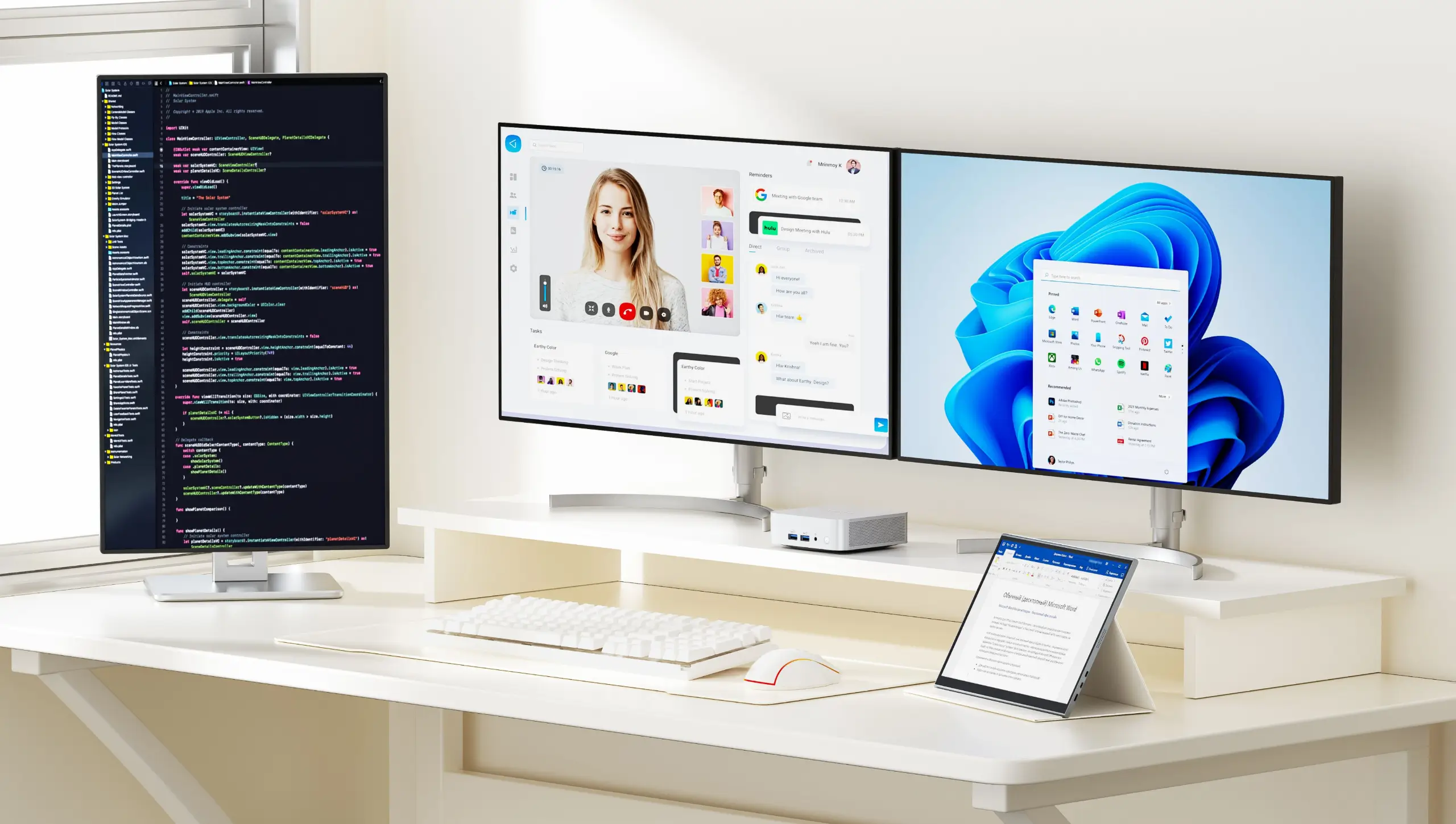 Mehrere Bildschirme unterstützen Multitasking optimal