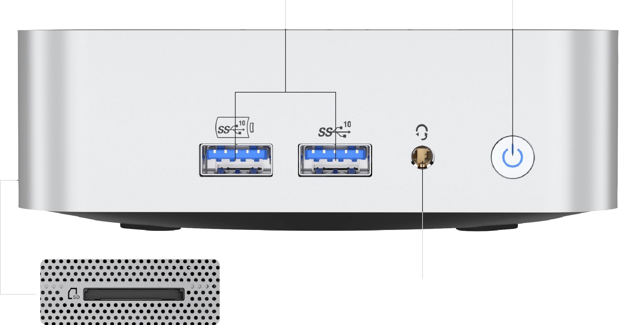 Vorderseite des A7 Mini PCs