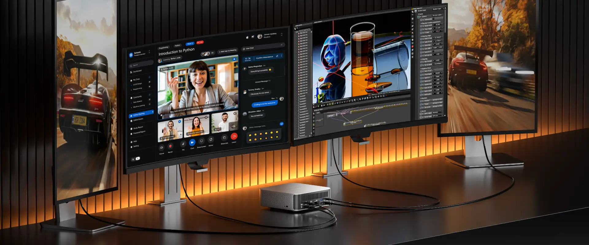 Die meisten GEEKOM Mini PCs unterstützen bis zu vier Displays gleichzeitig