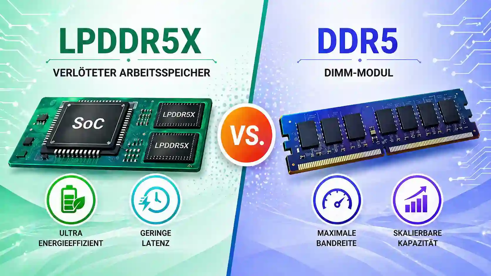 LPDDR5X vs DDR5: Welcher Arbeitsspeicher ist die bessere Wahl?