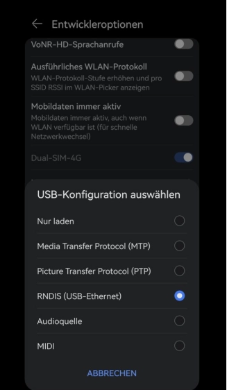 usb tethering android screenshot