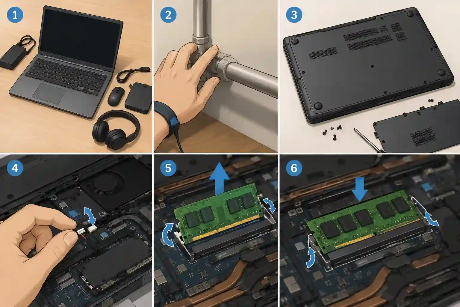Laptop Arbeitsspeicher erweitern: Anleitung in 6 Schritten
