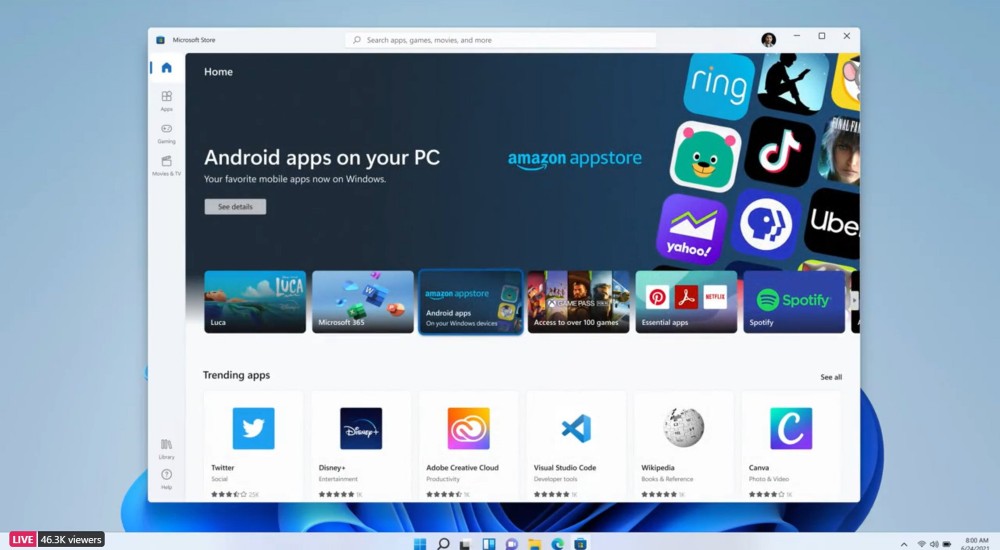 Android-Apps auf einem Windows 11 Laptop