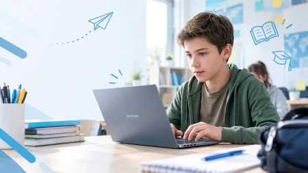 Welcher Laptop passt zu Ihrem Schüler? Wir vergleichen die besten ultraleichten GEEKOM Laptops 2026 für Mittel- und Oberstufe – nach Leistung, Akku und Gewicht.